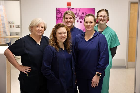 A group of smiling nurses
